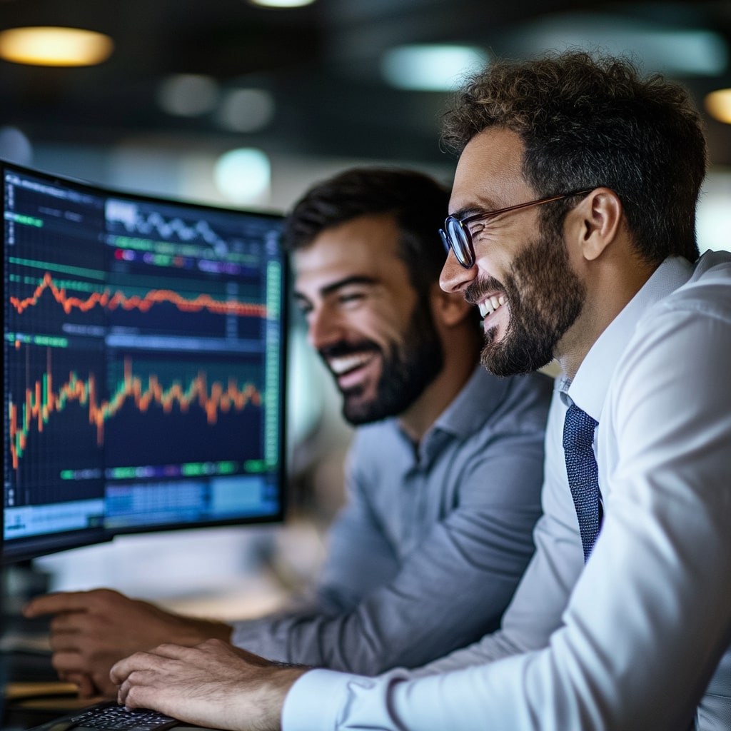Operador argentino analizando datos de mercado en su escritorio